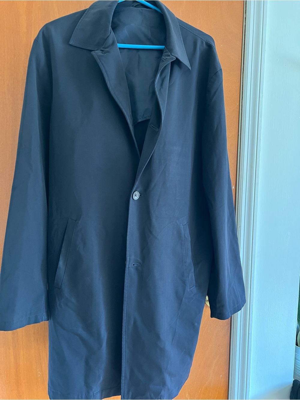 Banana Republic Navy Single-Breasted Trench Coat
